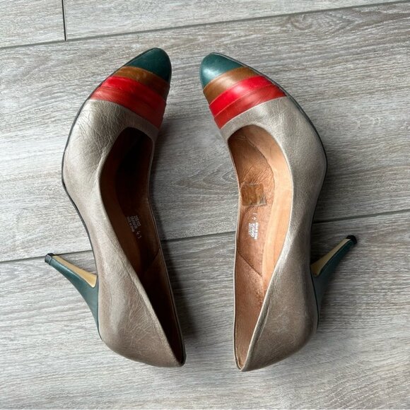 Vintage Faith Multicolour Retro  Fashion Leather Pumps Made in Spain - Picture 11 of 14